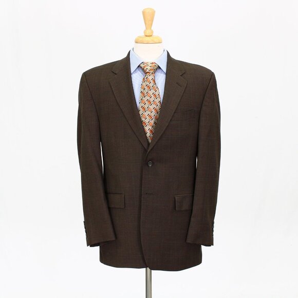 Ralph Lauren 44L Brown Check 2-Button Sport Coat Blazer Jacket P264 - Picture 1 of 10